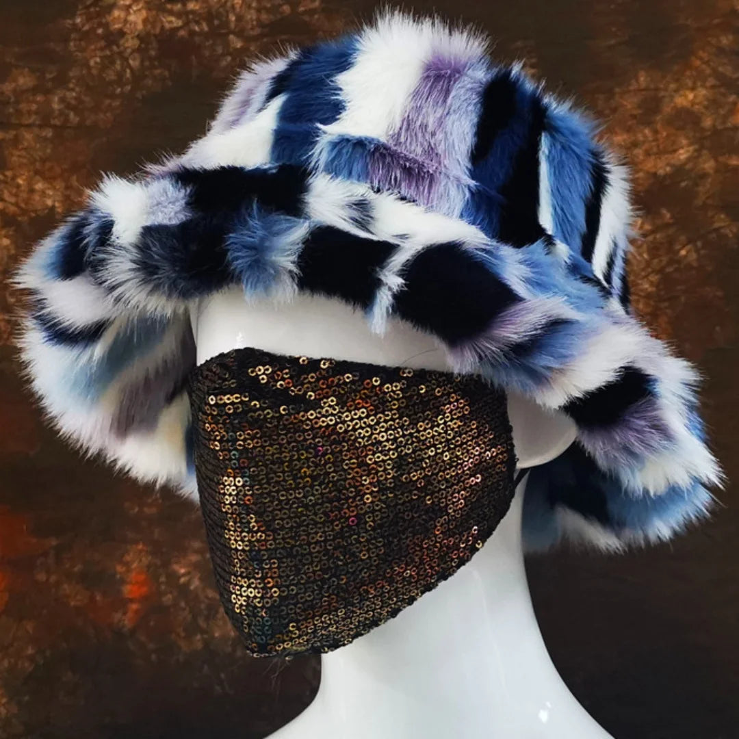 Aiertu  -  Winter 58-60cm XL Faux Fur Bucket Hat For Women Outdoor Warm Luxury Oversize Fisherman Hat Girl Trendy Party Long Fur Panama Cap Aiertu