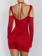 Aiertu Sexy Hollow Out Backless Mini Dress For Women Elegant Spaghetti Strap Bodycon Party Short Dresses Vestido Clubwear Aiertu