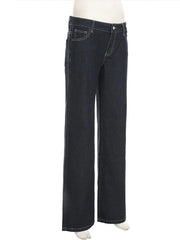 Aiertu  -  New Flare Jeans Women Vintage Low Waisted Embroidery Trousers Aesthetic Streetwear Casual Cargo Pants 2025 Women's Clothing Aiertu