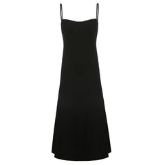Aiertu - Black Bodycon Ribbed Maxi Dress Aiertu