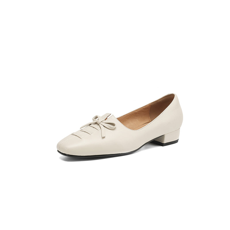 Aiertu  -  New Arrival Soft Genuine Leather Women Heels Shoes Square Toe Comfortable Fashion Casual Low Heel Shoes Four Seasons Shoes Aiertu