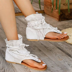 Aiertu  -  Summer Fashion Sexy Flat Casual Comfort Sandals Women's Round Toe Breathable Solid Color Slippers Daily Sandalias De Mujer Aiertu