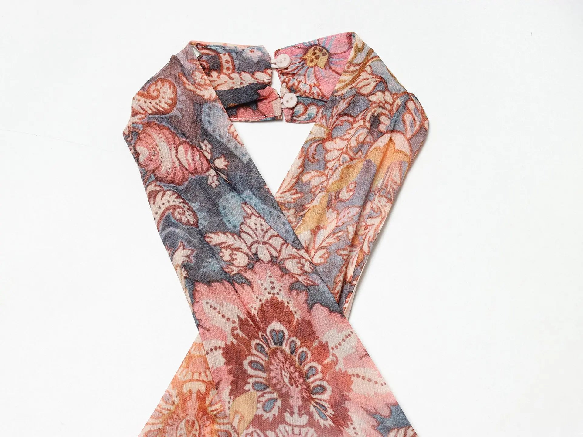 AIERTU  -  Elegant Paisley Print Halter Dress Women Sexy Backless Irregular Hem Chiffon Scarf Dress Female Summer Party Club Midi Vestido Aiertu