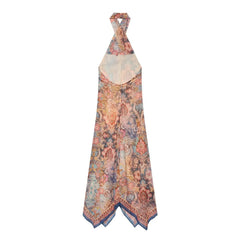 AIERTU  -  Elegant Paisley Print Halter Dress Women Sexy Backless Irregular Hem Chiffon Scarf Dress Female Summer Party Club Midi Vestido Aiertu