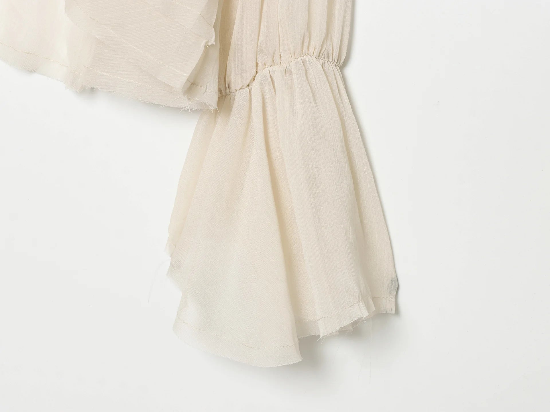 AIERTU  -  Elegant Office Lady Silk Satin Blouse Women Summer See Through Flare Cuff Shirt Solid White Bow Tie Tops Chic Workwear Robe Aiertu