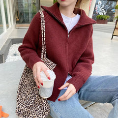 Aiertu Sweater Cardigan Women Spring New Solid Vintage All-match Elegant Zipper Loose Daily Soft Sweet Simple Casual Knitwear Chic Teen aiertu