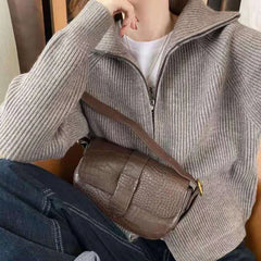 Aiertu Sweater Cardigan Women Spring New Solid Vintage All-match Elegant Zipper Loose Daily Soft Sweet Simple Casual Knitwear Chic Teen aiertu
