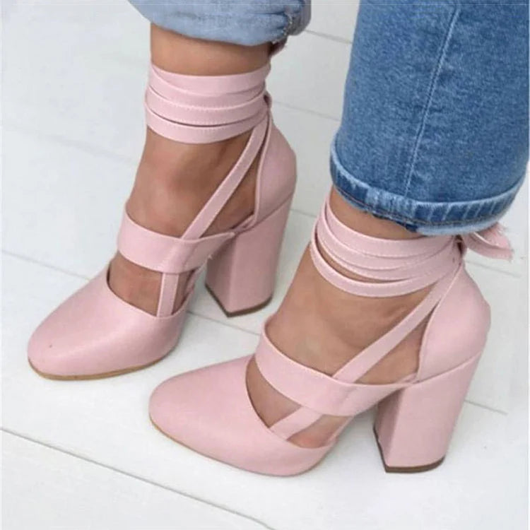 Aiertu Women Pumps Plus Size 35-43 Women Heels Chaussures Femme Gladiator Summer High Heels For Party Wedding Shoes Women Thick Heels Aiertu