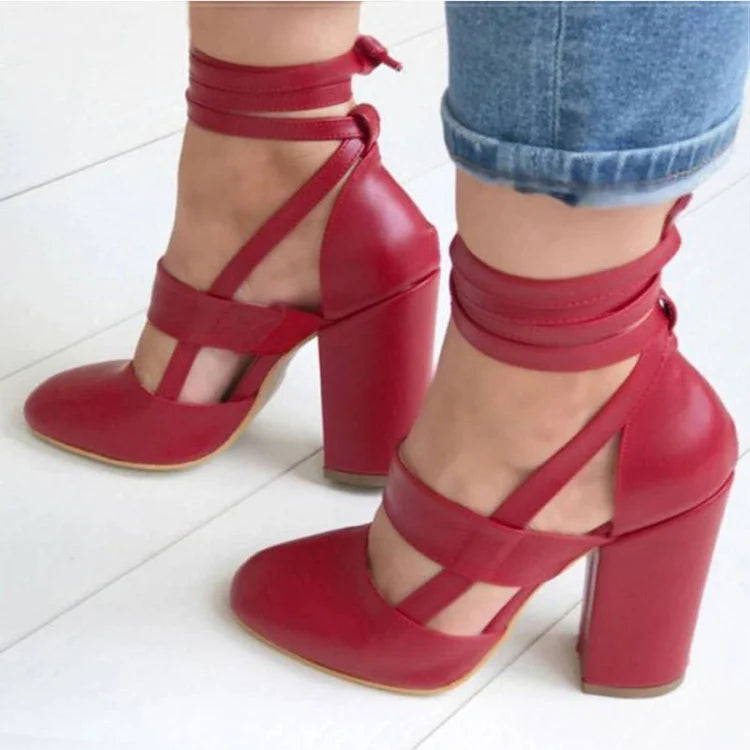 Aiertu Women Pumps Plus Size 35-43 Women Heels Chaussures Femme Gladiator Summer High Heels For Party Wedding Shoes Women Thick Heels Aiertu