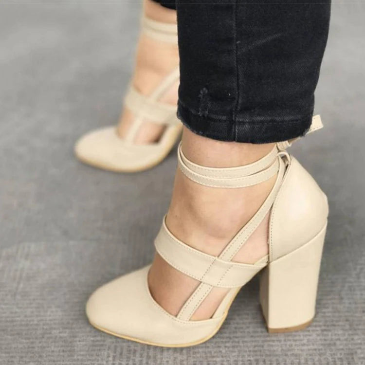 Aiertu Women Pumps Plus Size 35-43 Women Heels Chaussures Femme Gladiator Summer High Heels For Party Wedding Shoes Women Thick Heels Aiertu