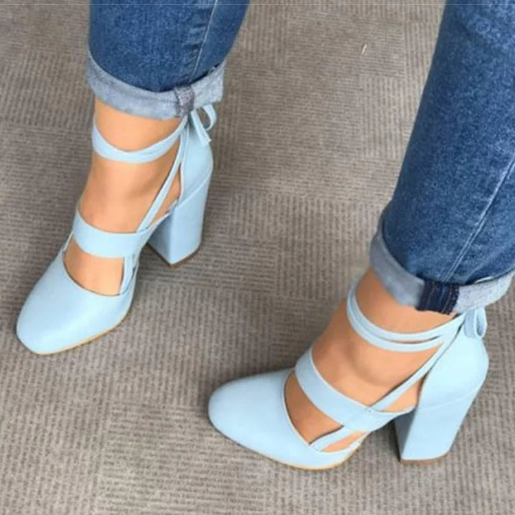 Aiertu Women Pumps Plus Size 35-43 Women Heels Chaussures Femme Gladiator Summer High Heels For Party Wedding Shoes Women Thick Heels Aiertu
