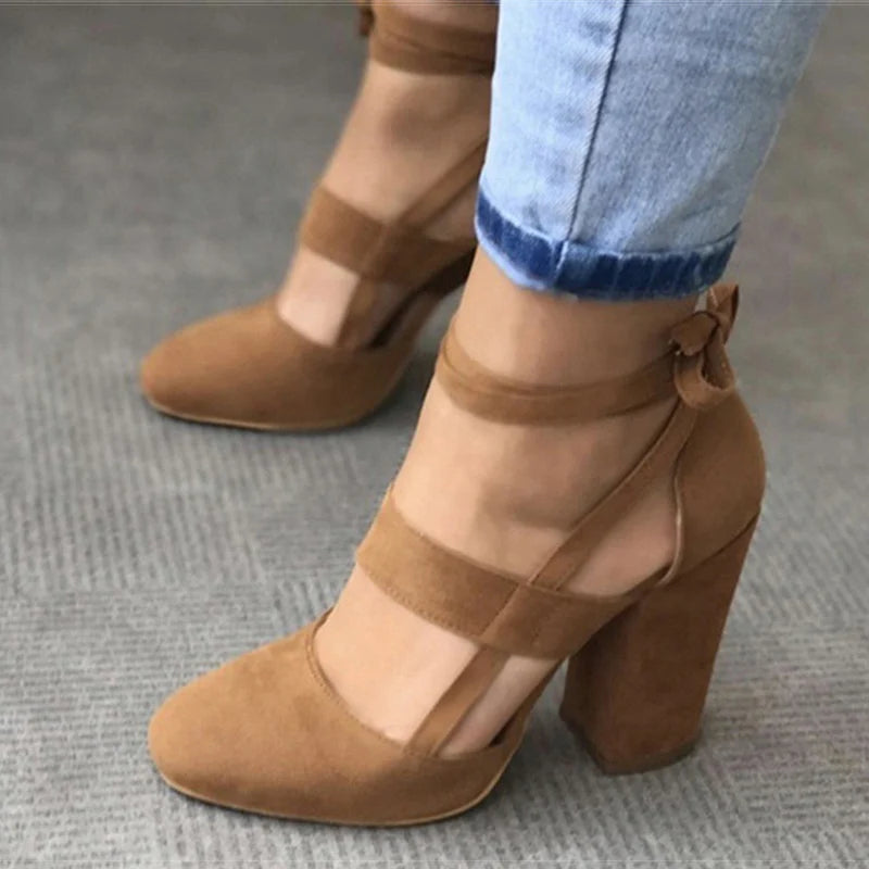 Aiertu Women Pumps Plus Size 35-43 Women Heels Chaussures Femme Gladiator Summer High Heels For Party Wedding Shoes Women Thick Heels Aiertu