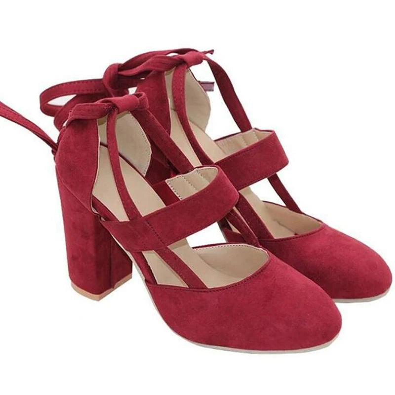 Aiertu Women Pumps Plus Size 35-43 Women Heels Chaussures Femme Gladiator Summer High Heels For Party Wedding Shoes Women Thick Heels Aiertu