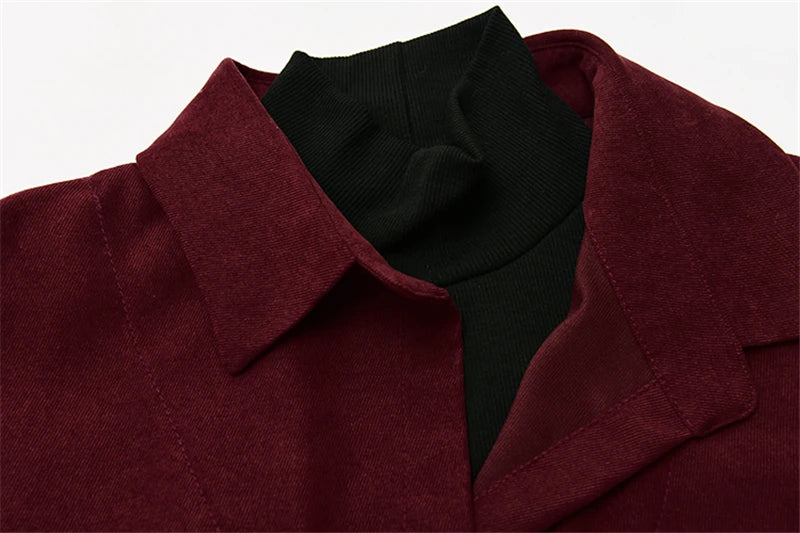 Aiertu Fake Two Piece Shirt Women Patchwork Turtleneck Turn-down Collar Autumn Winter Casual Lady Long Sleeves Female Loose Blouse Tops Aiertu