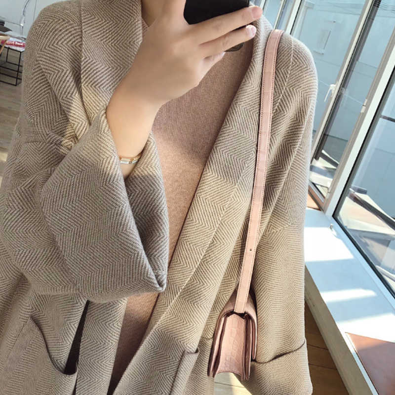 Aiertu 2000s fashion Long Knitted Cardigan Women's Spring and Autumn Loose Lazy Style Net Red Korean Style Sweater Coat Trendy Year aiertu