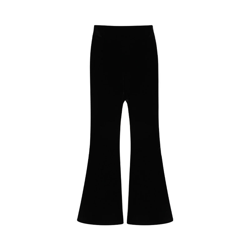 Aiertu egirl style Velvet Winter Velvet Set Extra Thick Velvet Flared Pants aiertu