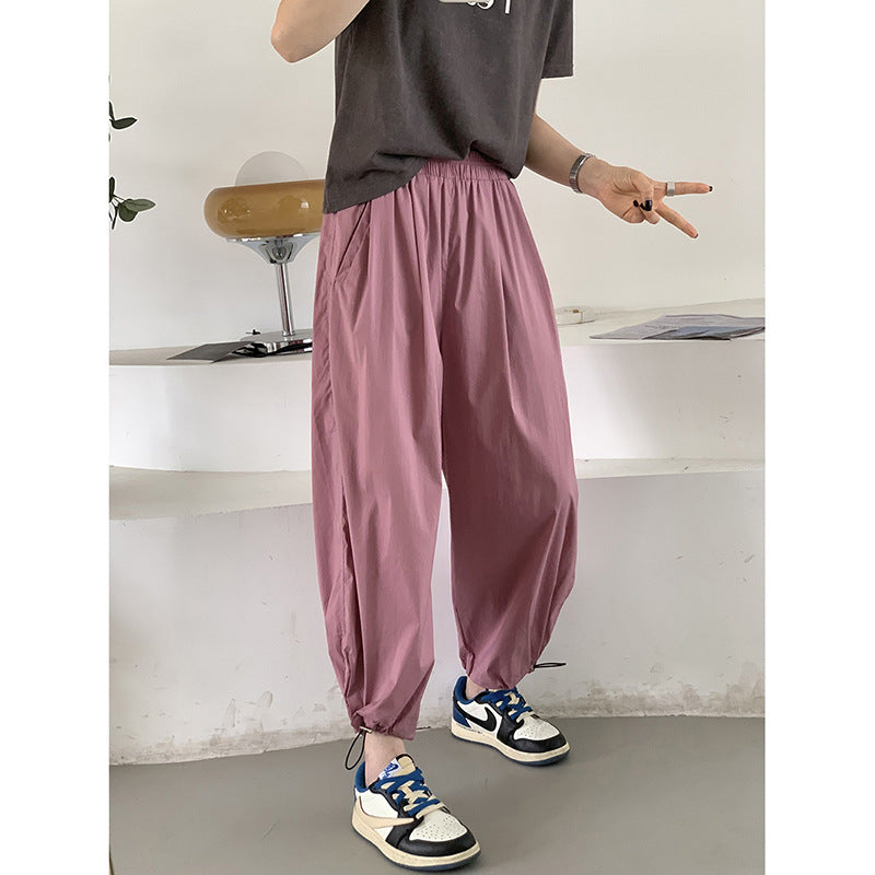 Aiertu Trousers Drawstring Casual Pants Summer Korean Style Loose Casual Pants Trousers aiertu