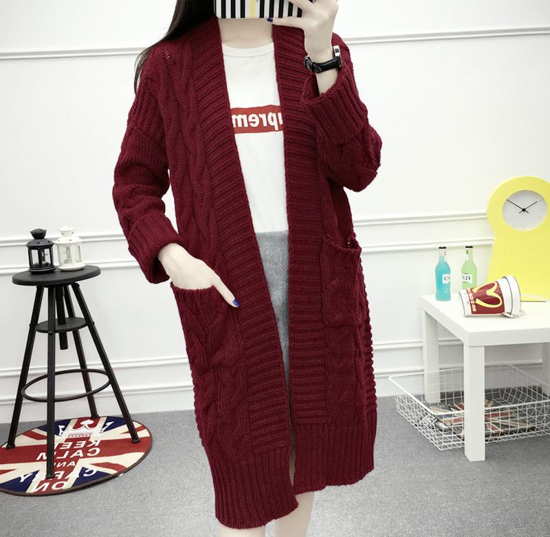 Aiertu black leggings outfit fall Twist Sweater Cardigan Coat Women's Thick Needle Korean Style Loose Mid-Length Sweater Coat aiertu