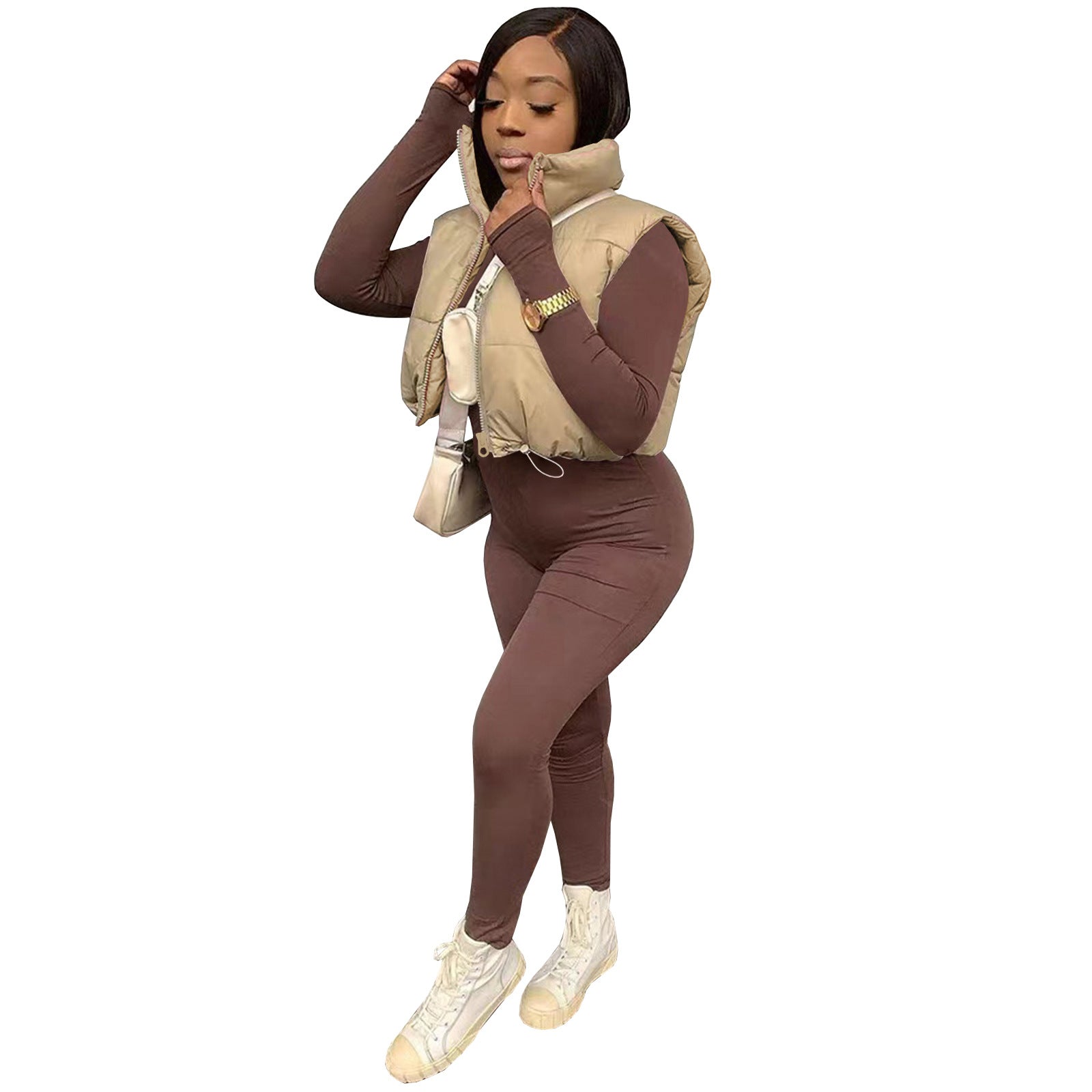 Aiertu datenight fall outfits Women's Winter Fashion Casual Solid Color Vest Coat aiertu