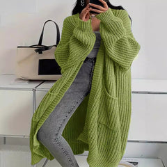 Aiertu fall outfits Women's Autumn and Winter plus Size Casual Sweater Extended Cardigan aiertu