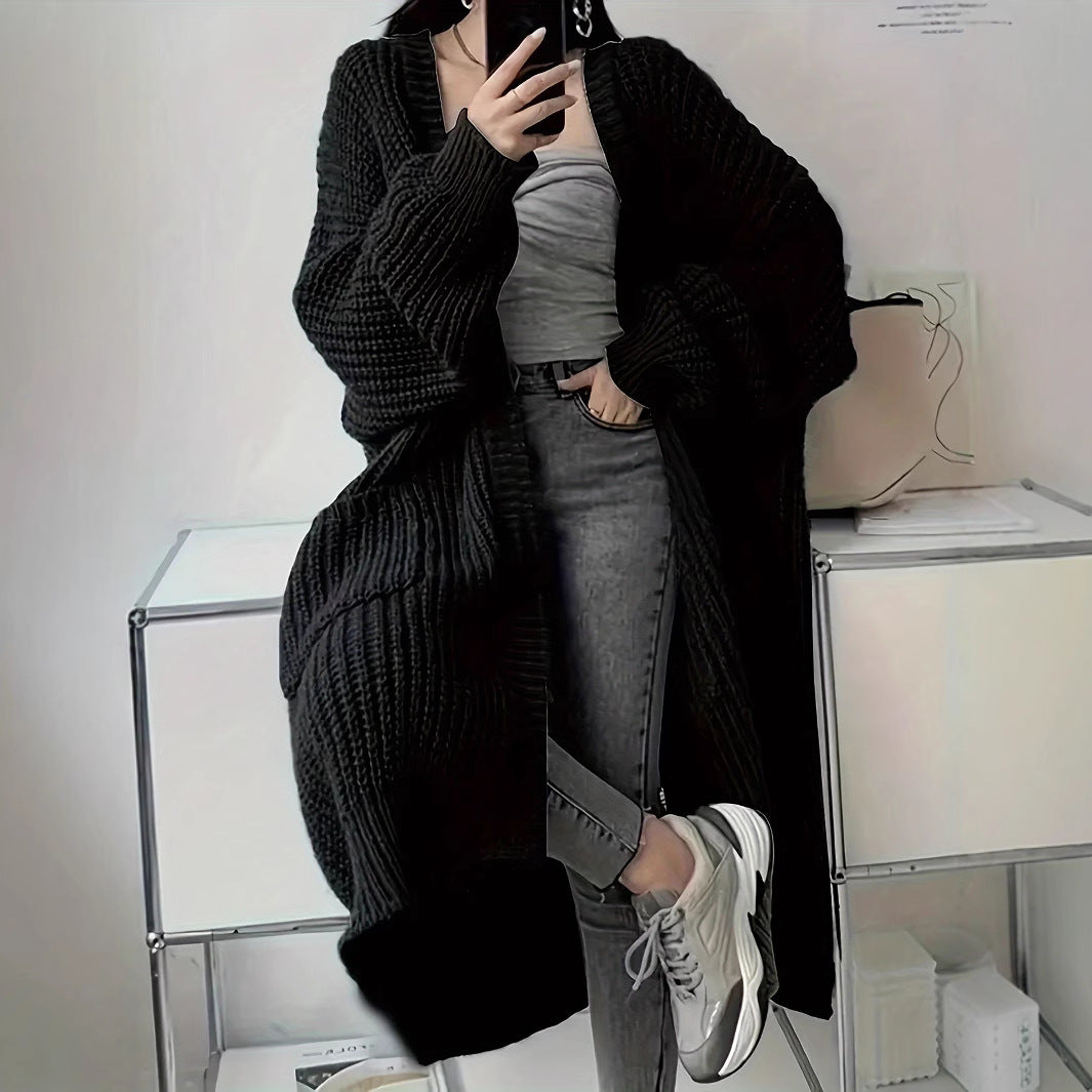 Aiertu fall outfits Cardigan Casual Loose Texture Clear Long aiertu
