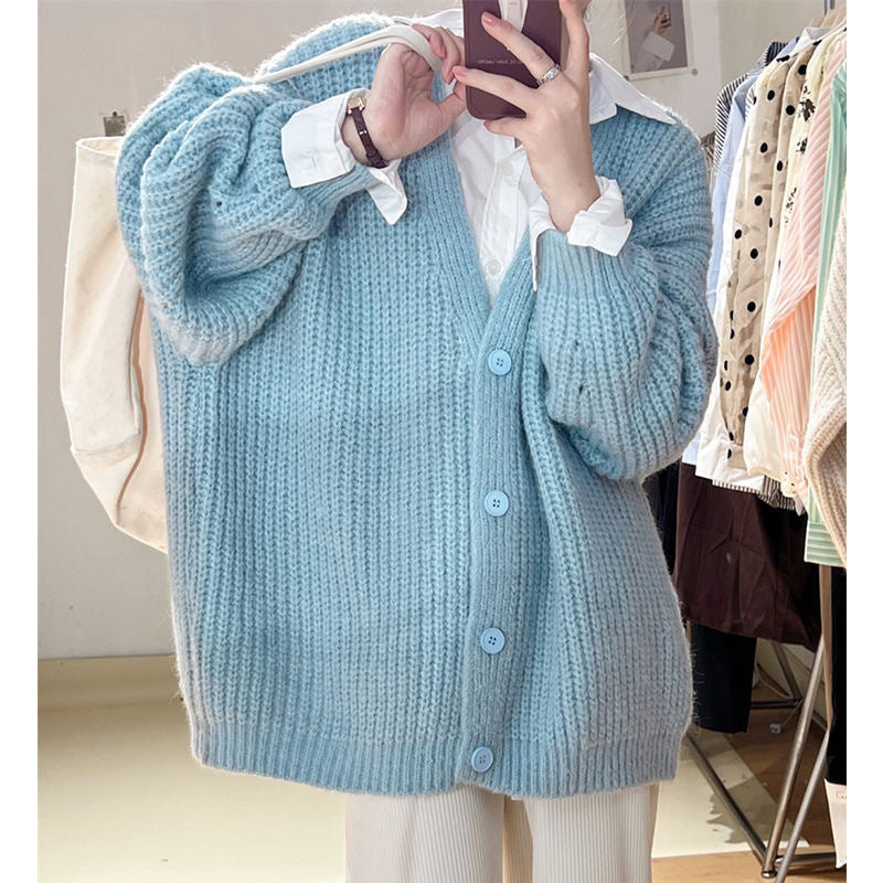 Aiertu fall outfits women Autumn and Winter Small Wear Creamy-white Lazy Style Sweater Wide Leg Pants High-Grade Three-Piece Suit aiertu