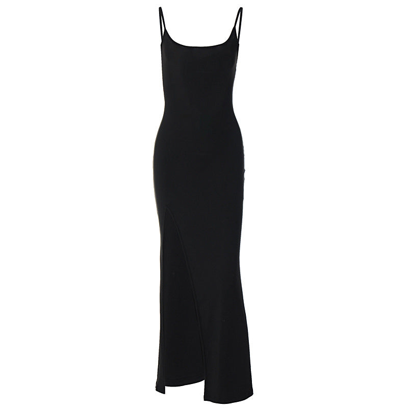 Aiertu prom dresses Women's Clothing Autumn Sexy Mesh Backless off-the-Shoulder Sling Split Hip Bag Dress Women aiertu