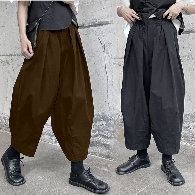Aiertu trashy outfits Artistic Cotton and Linen Wide-Leg High Waist Cropped Overalls for Women Summer Loose Small Casual Harem Bloomers aiertu