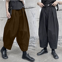 Aiertu trashy outfits Artistic Cotton and Linen Wide-Leg High Waist Cropped Overalls for Women Summer Loose Small Casual Harem Bloomers aiertu
