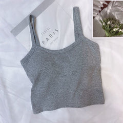 Aiertu Summer Hot Girl Solid Color Casual Simple Tube Top Anti-Exposure with Chest Pad Sling Belly Covering Vest Sleeveless Inner Top aiertu