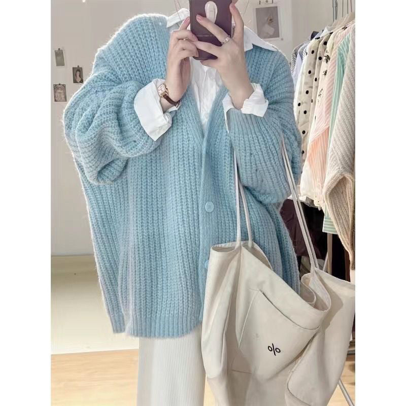 Aiertu fall outfits women Autumn and Winter Small Wear Creamy-white Lazy Style Sweater Wide Leg Pants High-Grade Three-Piece Suit aiertu