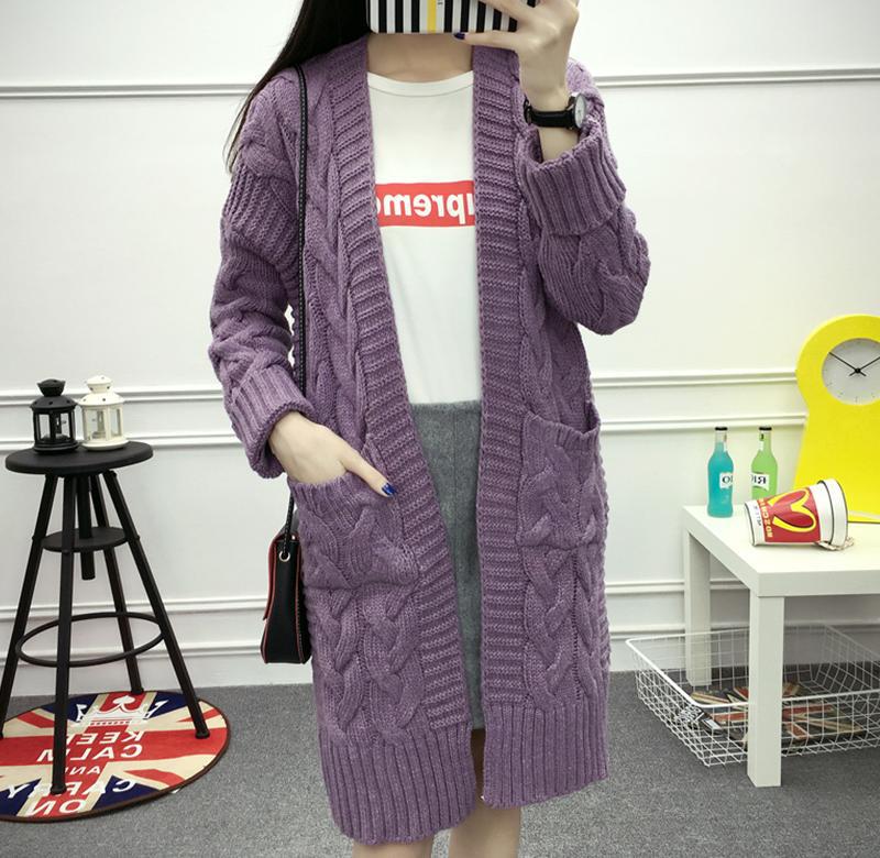 Aiertu black leggings outfit fall Twist Sweater Cardigan Coat Women's Thick Needle Korean Style Loose Mid-Length Sweater Coat aiertu