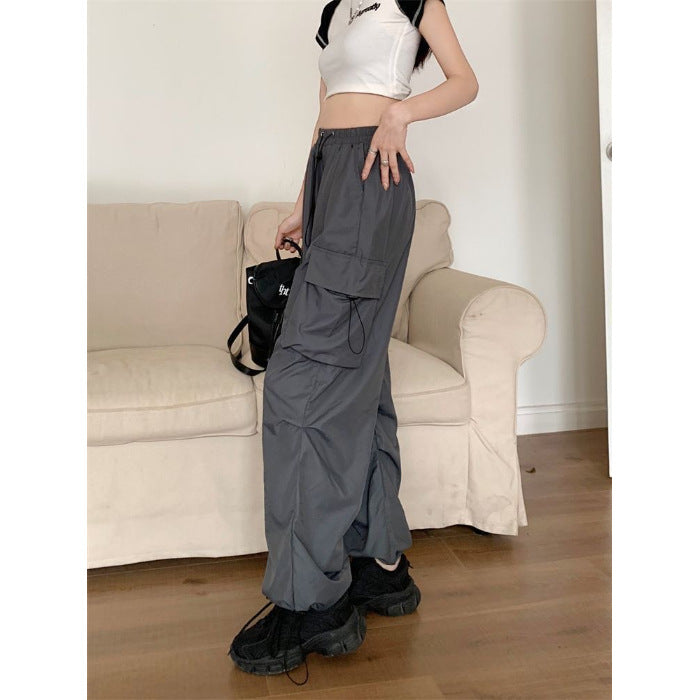 Aiertu concert outfit Women's Wide-Leg Pants Spring and Summer Niche Loose Slimming High Street Multi-Pocket Straight Overalls aiertu