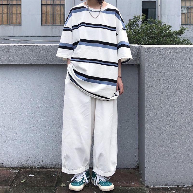 Aiertu trashy outfits INS Super Popular Japanese Retro Street Lazy Dark Wide-Leg Pants Loose Straight Solid Color Trousers for Men and Women aiertu