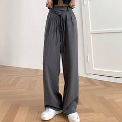 Aiertu buisness casual women outfits chic Gray Suit Pants Women's Draping Pants Straight Loose Wide-Leg Pants High Waist Mopping Casual Pants Fashion aiertu