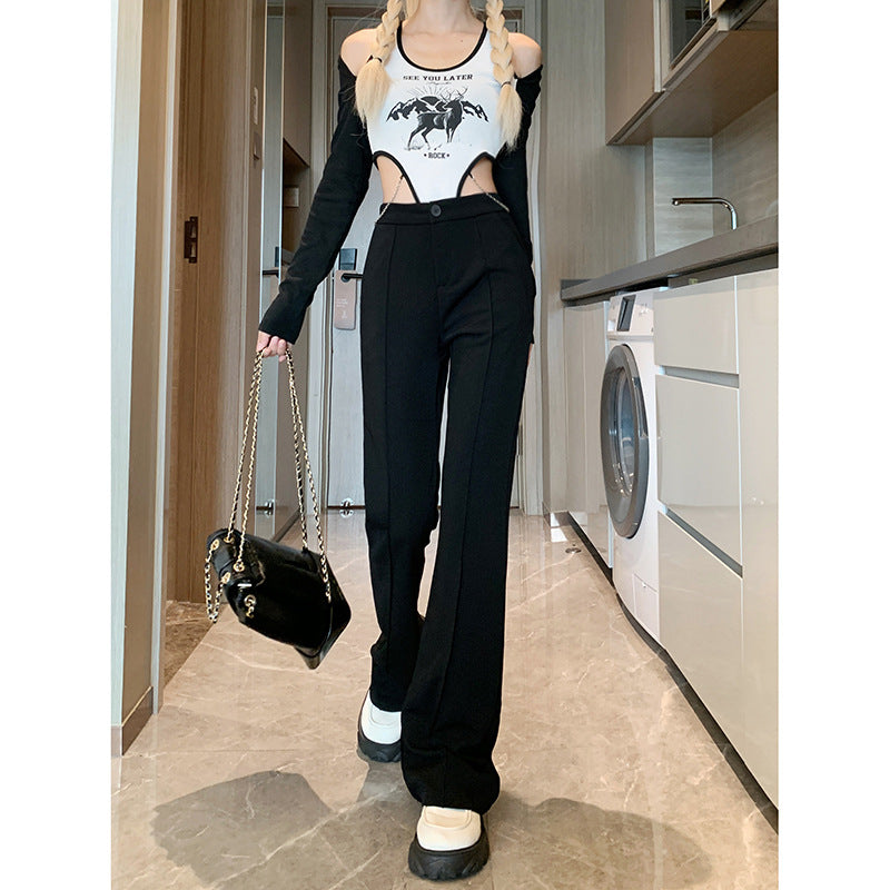 Aiertu joker costume female outfit Autumn Casual Pants Suit Pants Women's Micro Horn Slimming Slim Mop Pants aiertu