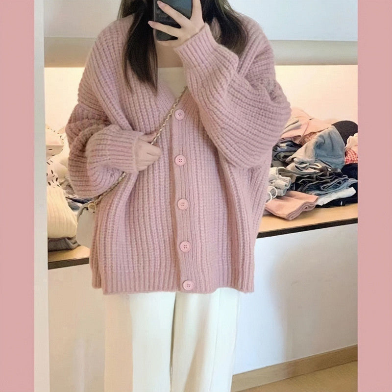Aiertu fall outfits women Autumn and Winter Small Wear Creamy-white Lazy Style Sweater Wide Leg Pants High-Grade Three-Piece Suit aiertu