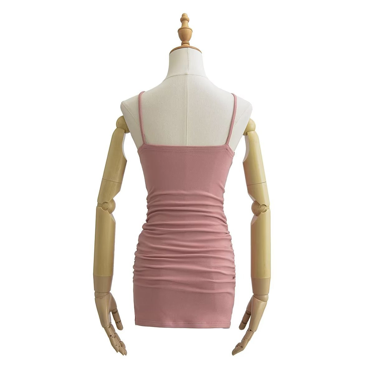 Aiertu cute outfits fall Summer Low-Cut Sexy Lace-up Sling Dress Drawstring Pleated Hip Tight Waist Skirt aiertu