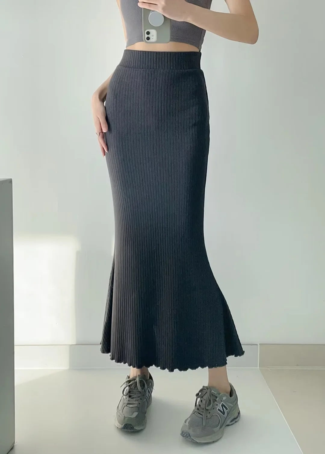 Aiertu fashion outfits Gentle Sheath Fishtail Skirt for Women Spring Ins Blogger High Waist Slim Mid-Length Skirt aiertu