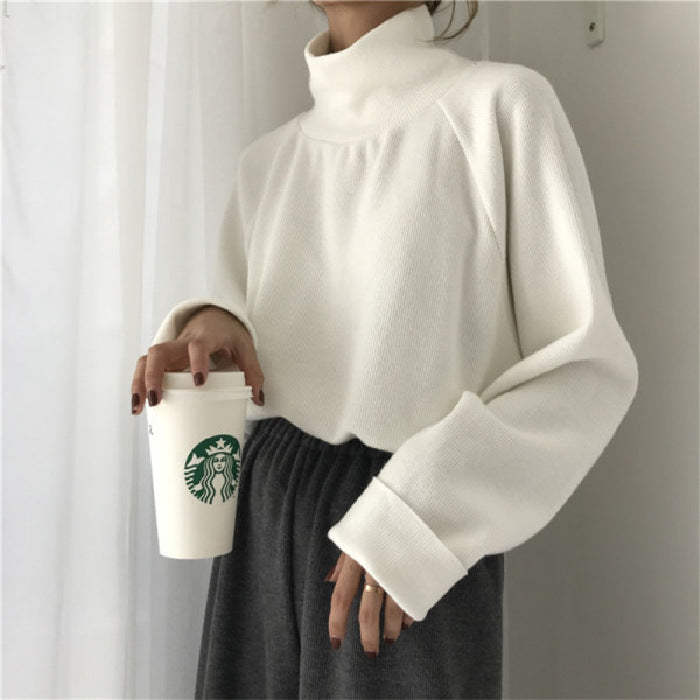 Aiertu comfy outfits winter Autumn and Winter De Velvet Fabric Basic Loose Long-Sleeved T-shirt Women's Raglan Sleeve Top Bottoming Shirt aiertu