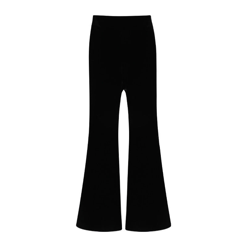 Aiertu egirl style Velvet Winter Velvet Set Extra Thick Velvet Flared Pants aiertu