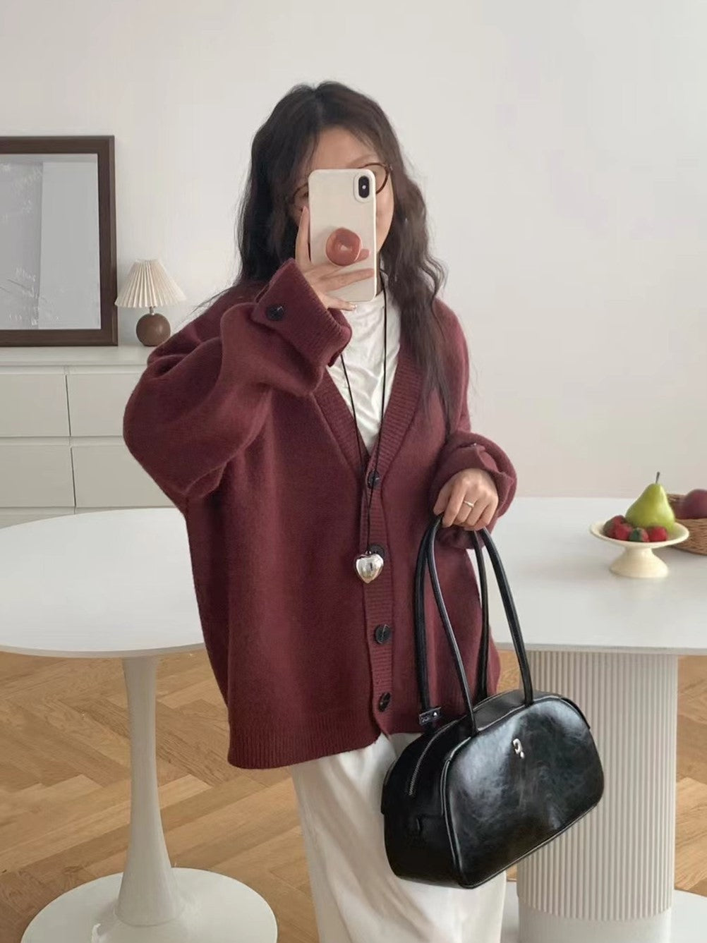Aiertu joker costume female outfit Lazy Style V-neck Soft Glutinous Sweater Coat Women's Autumn and Winter Loose Large Casual Knitted Cardigan Top aiertu
