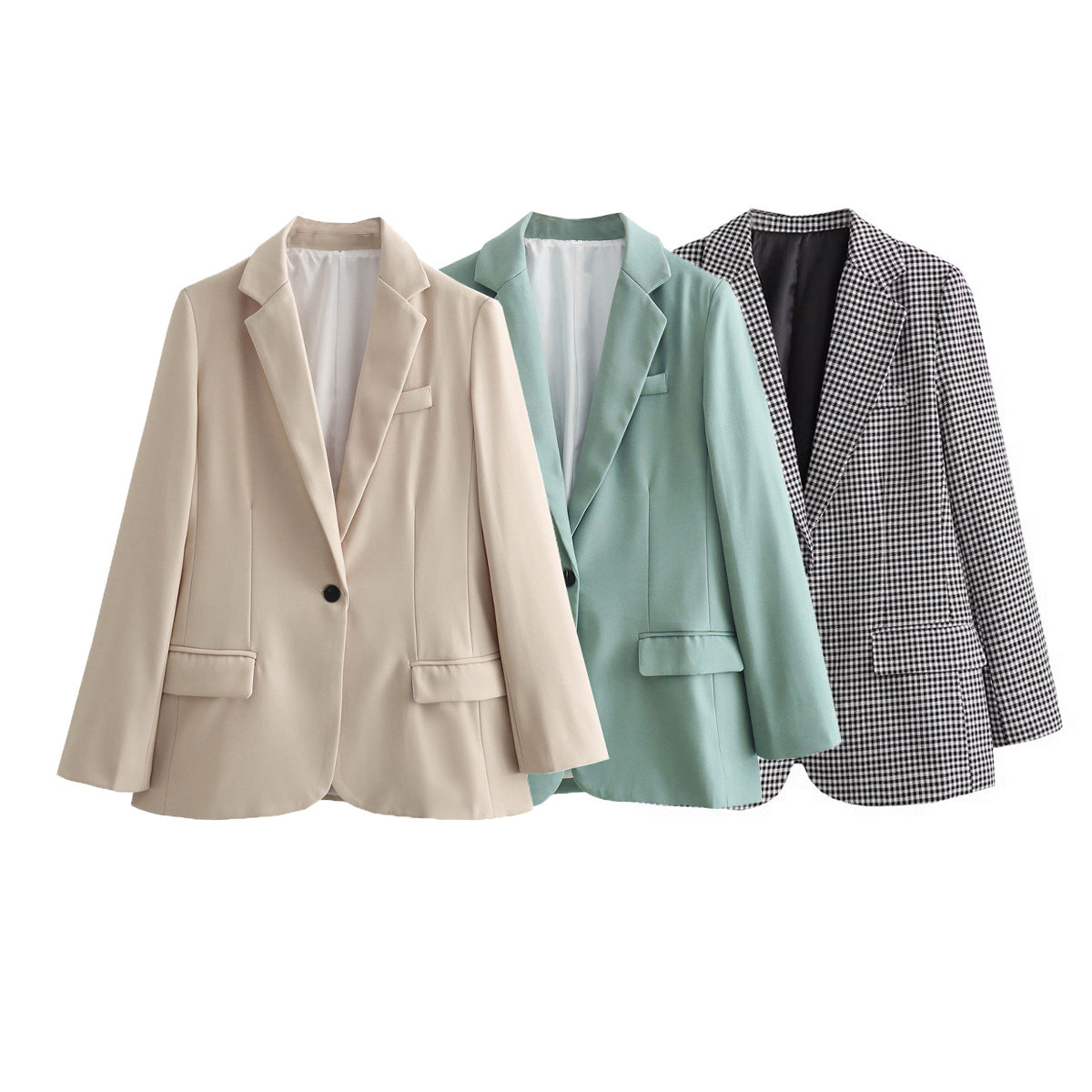 Aiertu church outfit Spring Lazy Style 3 Colors One Button Casual Loose Suit Jacket aiertu