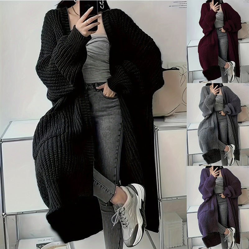 Aiertu fall outfits Cardigan Casual Loose Texture Clear Long aiertu