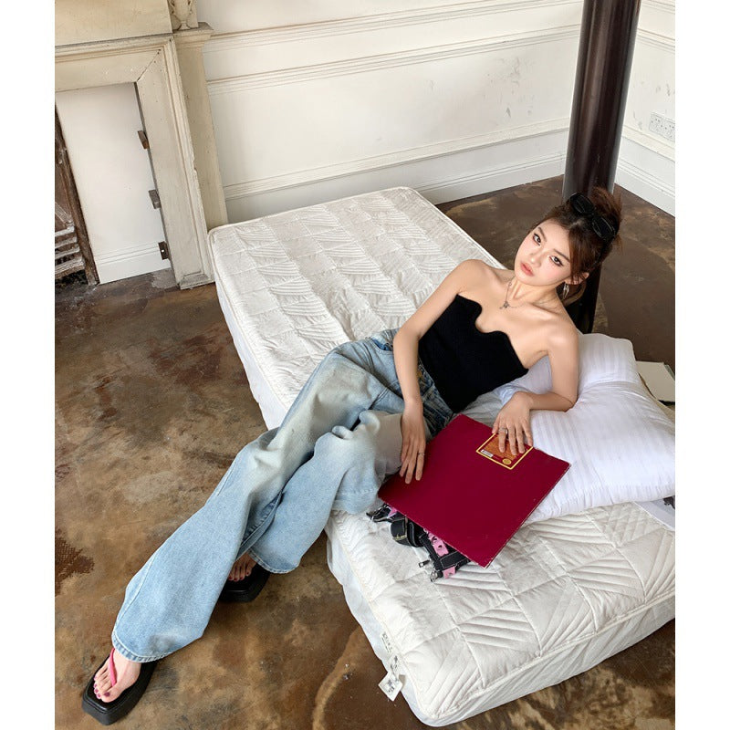 Aiertu Fall Retro Wide-Leg Jeans Women's Loose Slimming Pants Wide-Leg Pants aiertu
