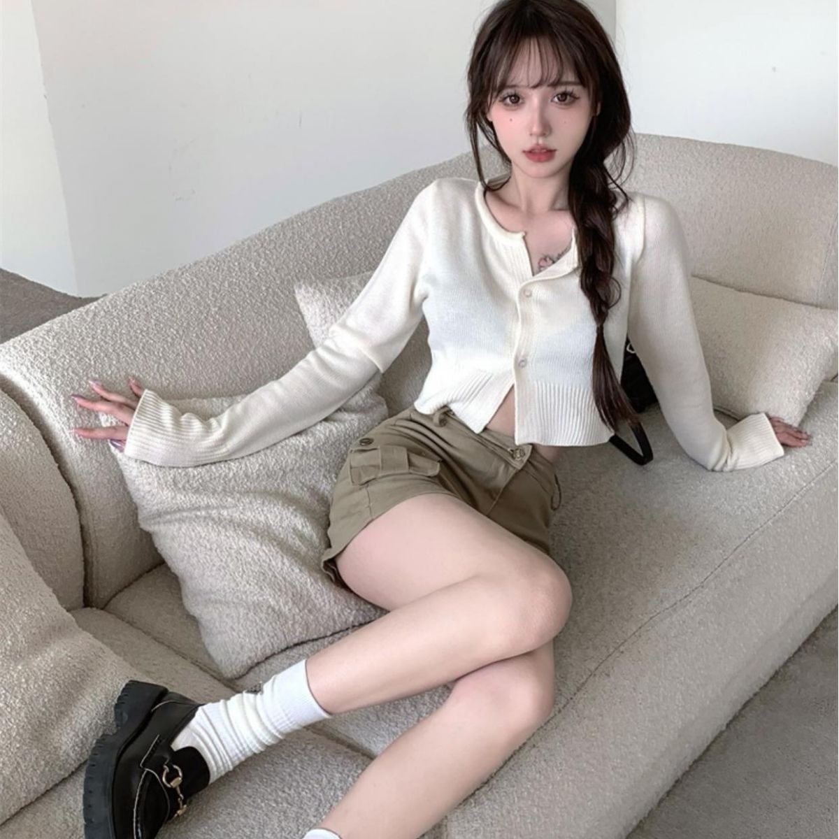 Aiertu joker costume female outfit Autumn Skirt Ins Fashionable Workwear Skirt Women's Khaki Hot Girl High Waist Slimming Sheath Skirt aiertu