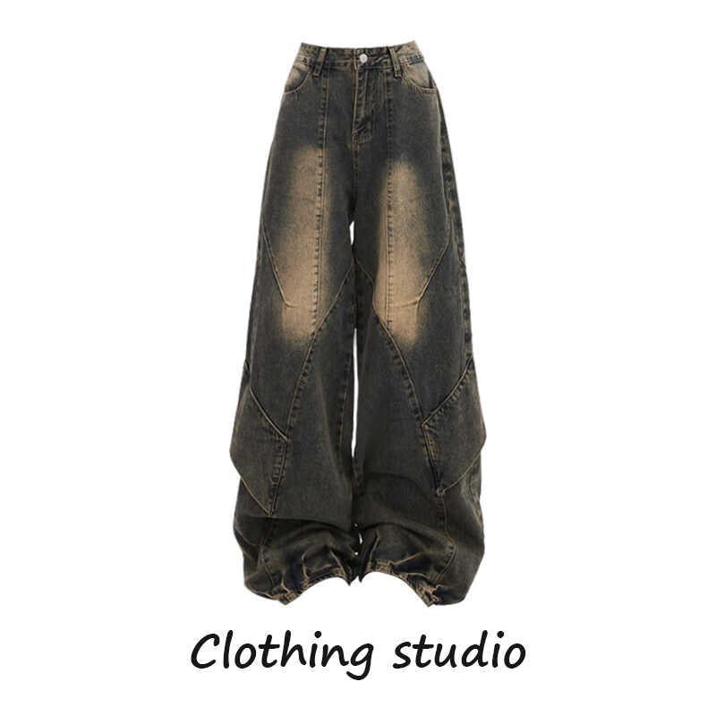Aiertu shamar Retro Hong Kong Style Wear a Whole Suit Two-Piece Halter Top with Casual Jeans Two-Piece Set aiertu