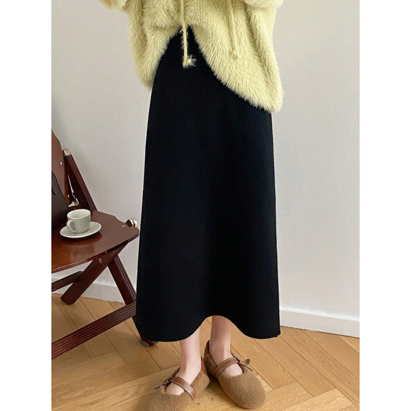 Aiertu outfit inspo winter Women's Mid-Length Wool Knitted Skirt Autumn and Winter Straight Skirt Super Nice Wool Sheath Straight Skirt aiertu