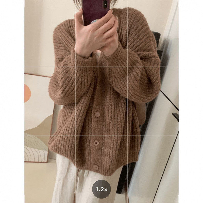Aiertu fall outfits women Autumn and Winter Small Wear Creamy-white Lazy Style Sweater Wide Leg Pants High-Grade Three-Piece Suit aiertu