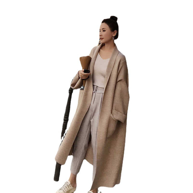 Aiertu 2000s fashion Long Knitted Cardigan Women's Spring and Autumn Loose Lazy Style Net Red Korean Style Sweater Coat Trendy Year aiertu